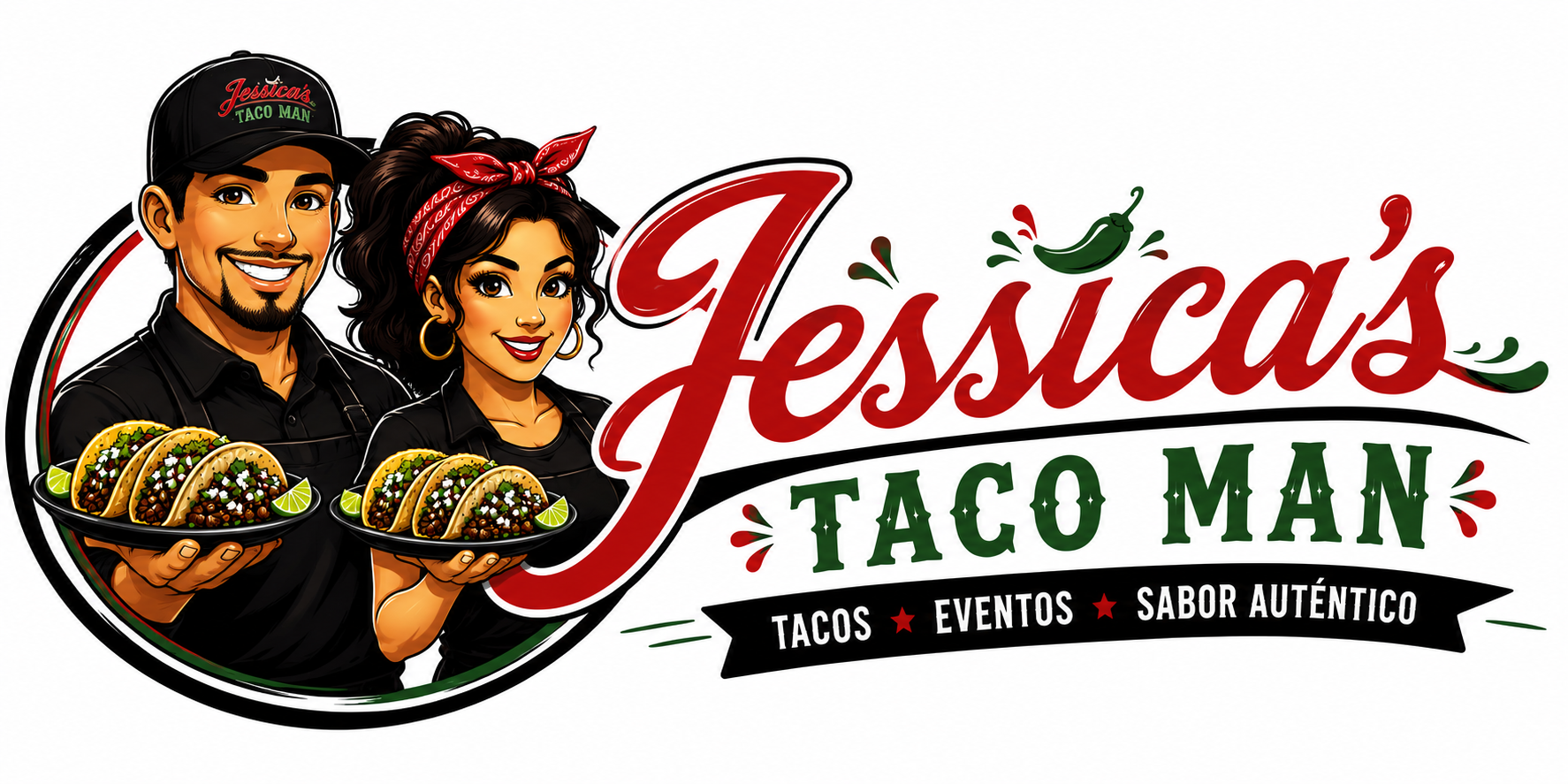 Jessica's Taco Man Logo